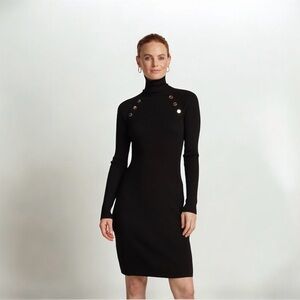 Elegant Black Turtleneck Dress
